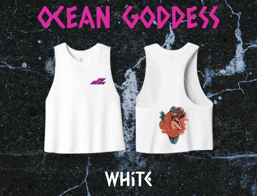 Ocean Goddess Racerback in White