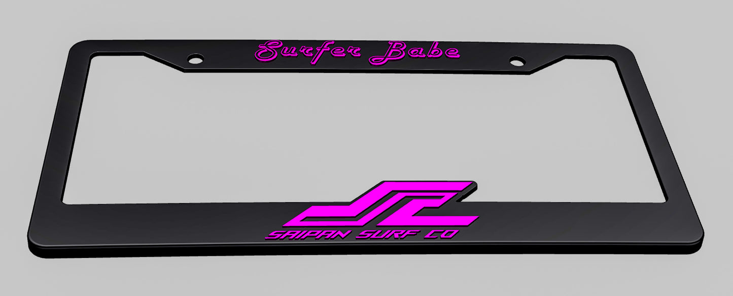 Surfer Babe License Plate Frame